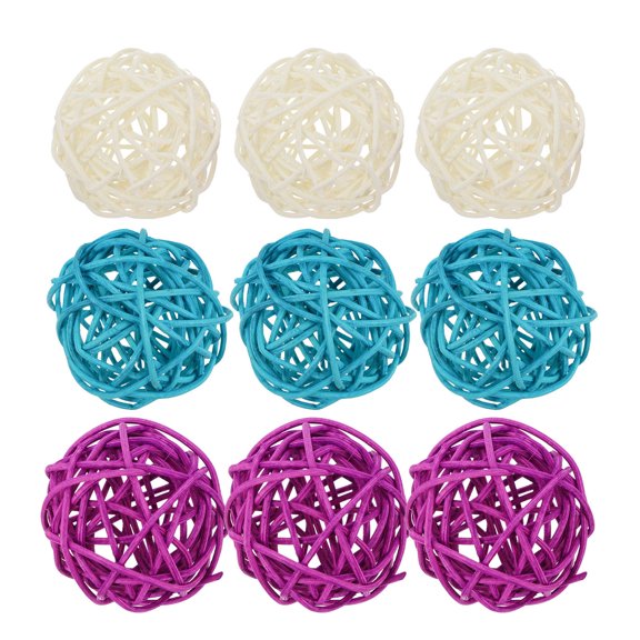 MLINS 15pcs Decorative Wicker Rattan Set for Home Decor, Crafting, Vase Fillers, Natural Weaving Texture
