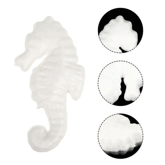 MLINS 15 Pcs White Seahorse Shape Foam Model for DIY Use Children's Toys and Creative Handicrafts