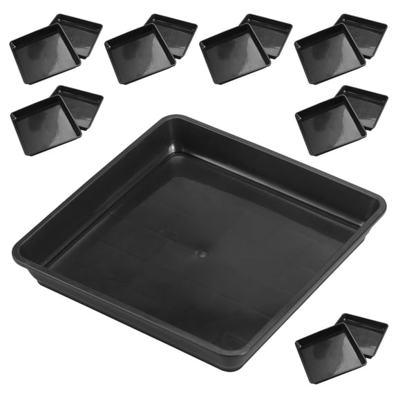 MLINS  15 Pcs Windowsills Plant Tray Saucers Nursery Stackable Black