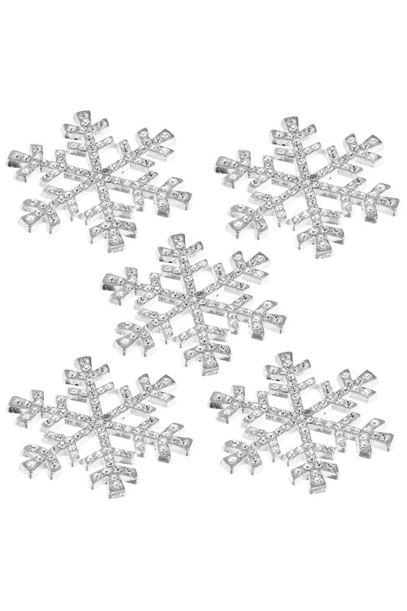 15 pcs  40mm SnowFlake Buttons for Scrapbooking Craft Hair Clip Decor (White)