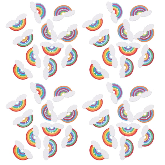 MLINS 150 Pcs Wooden DIY Accessory Pride Accessories Rainbow Party Cupcake Toppers Cool Colorful