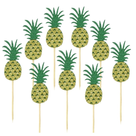 MLINS 16 PCS Tropical Fruit Cartoon Pineapple Cake Decor Banquet 18*6CM