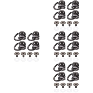 D Ring Rivets For Leather Craft And Bags 12 Pieces Ball Post Head With D Ring - 12mm Zinc Alloy Rivets For Leather Craft & Bag Straps, Gold Tone Button Studs