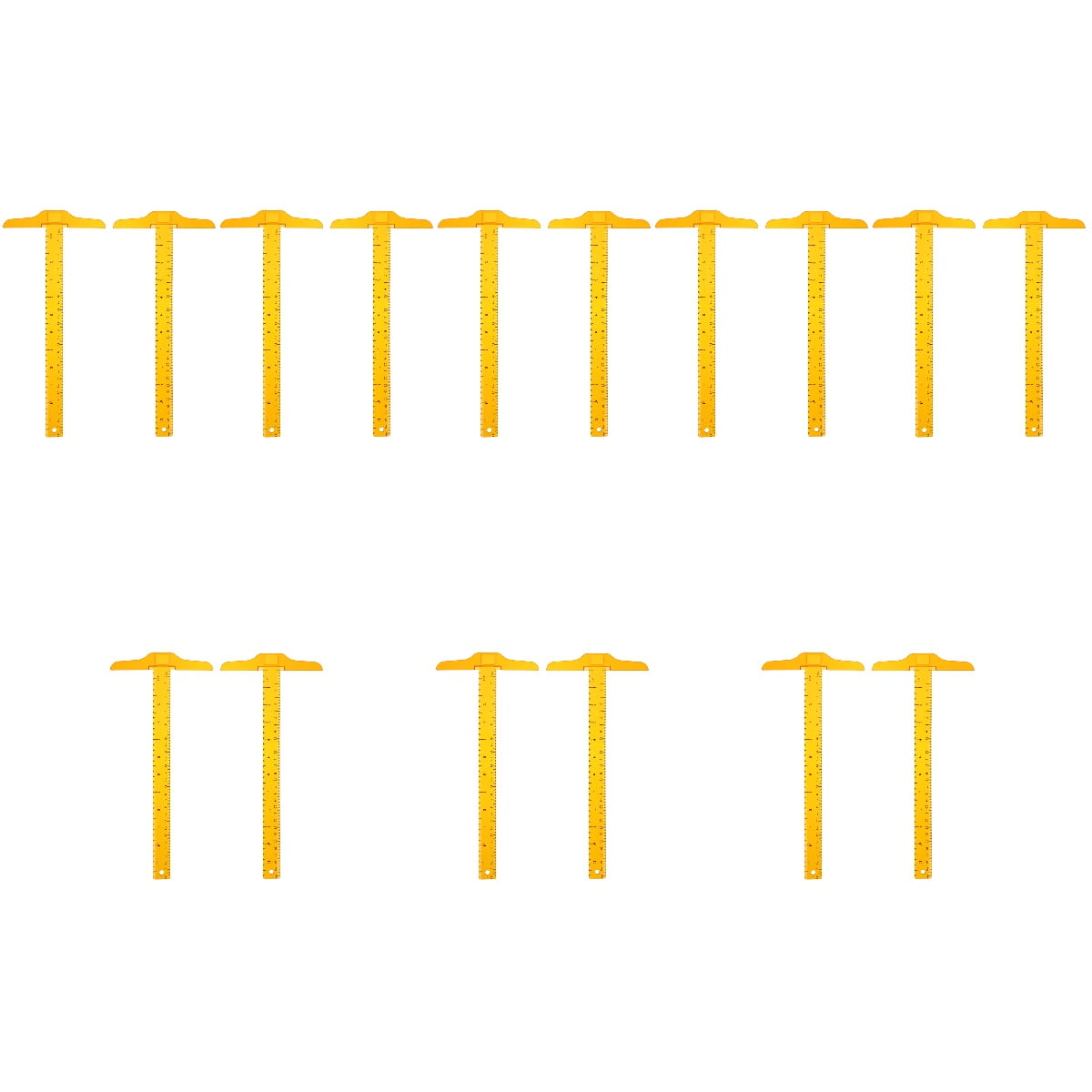MLINS 16 pcs T Shape Rulers Double Scale Ruler Plastic Measuring Ruler ...