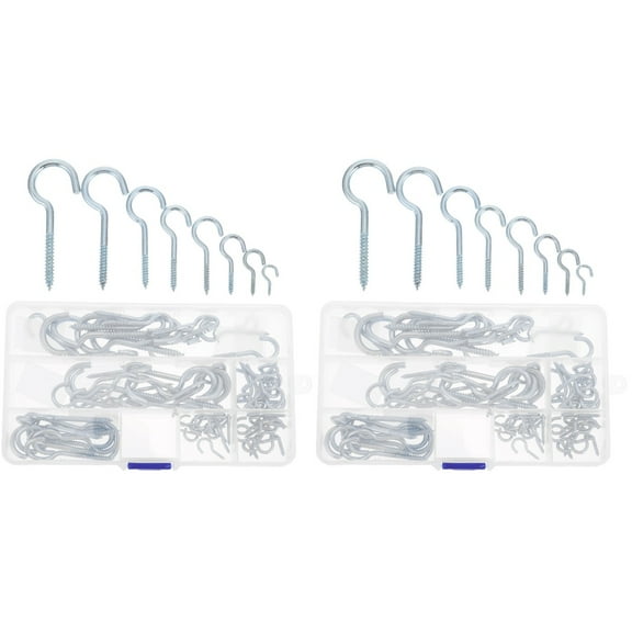 MLINS 160 pcs Heavy Duty Large Screw Hook Ceiling Screw Hook Cup Hook Assortment Kit