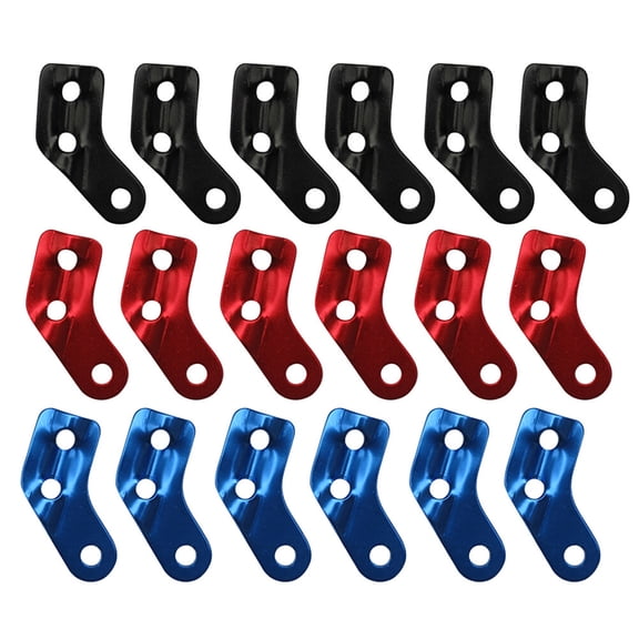DINHEAROM Outdoor Rope Clip Black Aluminum Alloy 18Pcs 1.5X1.1X0.2In