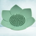 thumbnail image 1 of MLINS 1PC Flower Shaped Silicone Soap Dish Creative Petals Design Draining Soap Holder Solid Storage Tray for Home Bathroom Toilet Use Green, 1 of 8