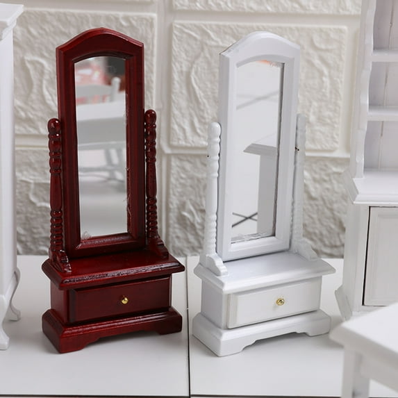 MLINS 1PC Mini Birch Dressing Mirror Bedroom Full-length Mirror Model with Cabinet
