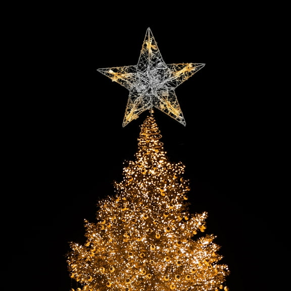 PTOOTP LED Christmas Tree Topper Treetop Ornament Holiday Decoration