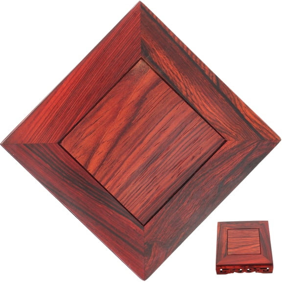PTOOTP Dark Red Wood Riser with Intricate Pattern Design, and Easy to Use for Home and Office