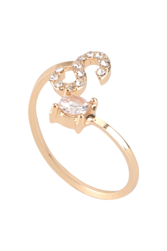 1Pc Adjustable Female Ring Fashion Finger Promise Ring Finger Accessory (Golden)