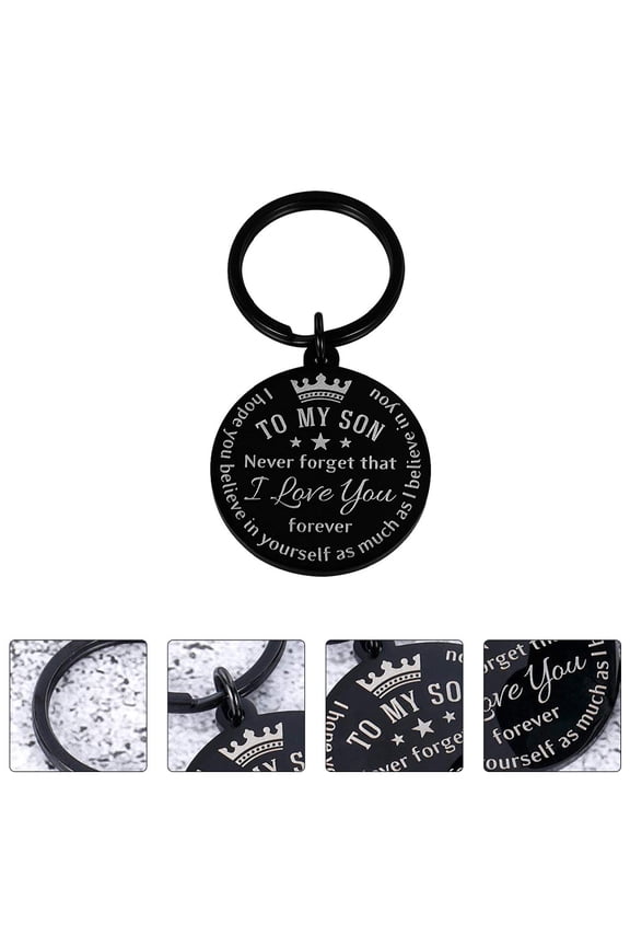 1Pc Encourage Words Pendant Key Holder Jewelry Boy Souvenir Ornament (Black)