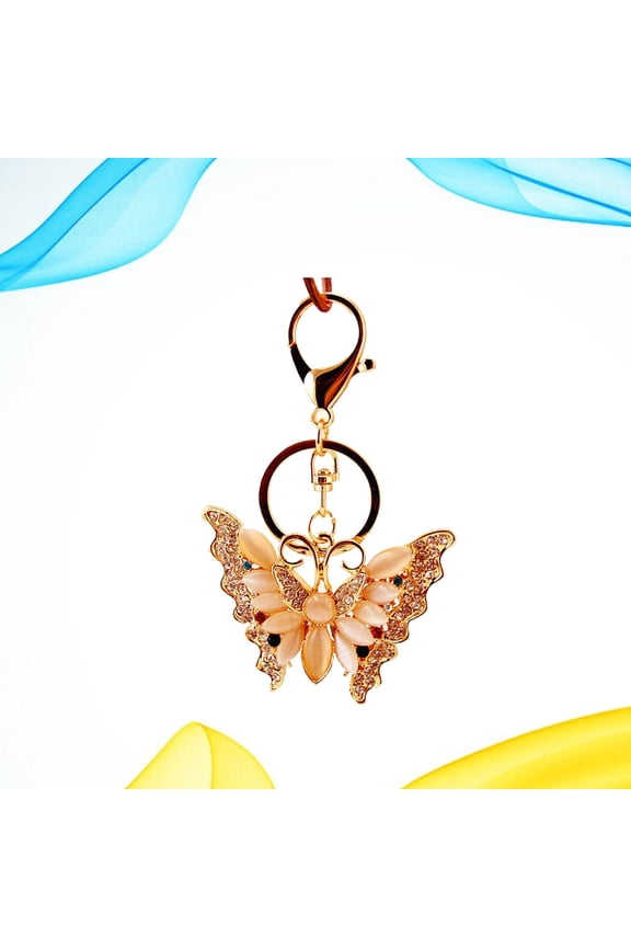 1Pc Eye Stones Keychain Unique Adorable Rhinestone Key Rings Creative Key Decoration