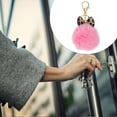 thumbnail image 1 of MLINS 1Pc Leopard Printed Ear Keychain Furry Ball Bag Pendant Gift Key Ring (Pink), 1 of 8