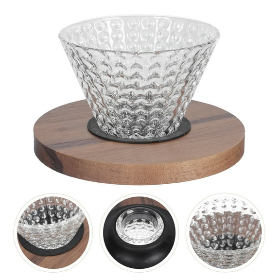 AURARMLET Coffee Strainer Manual Coffee Filter Transparent Glass 1Pc 3.93X3.54X3.34in