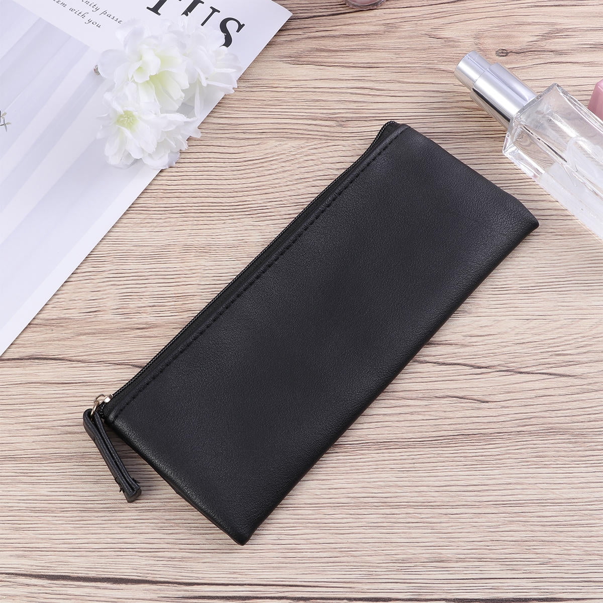 Makeup Bag Rectangular MLINS 1Pcs Black Rectangular Pencil Makeup Bag For Classmates And ...