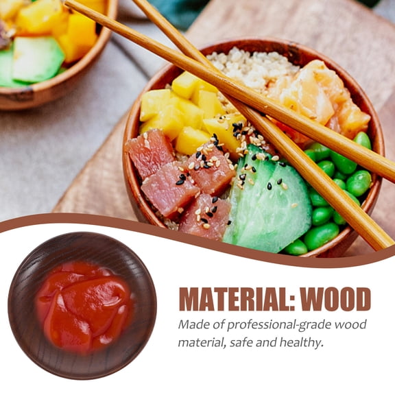 MLINS 1Pcs Food Plate Wooden Anti Slip For Soups And Condiments Daily Use