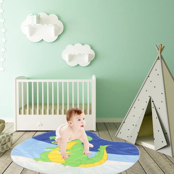 FOMIYES Playing Mat for Babies Mat Green Polyester 1Pack 51x51in for Child Playhouse