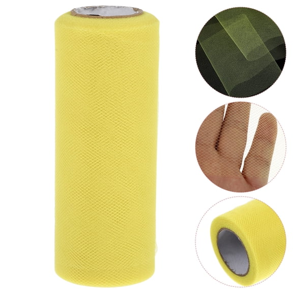 HEALEEP Yellow Polyester Tulle Decoration 1Pcs 8.7X2.6X2.6In