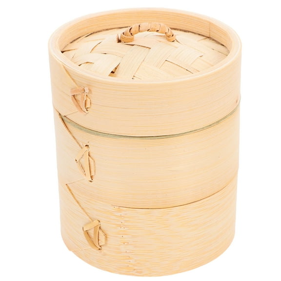 MLINS 1Set Bamboo Steamer Pot Traditional Design for Home Cooks Nutrient Retention 12.0x10.0x10.0in