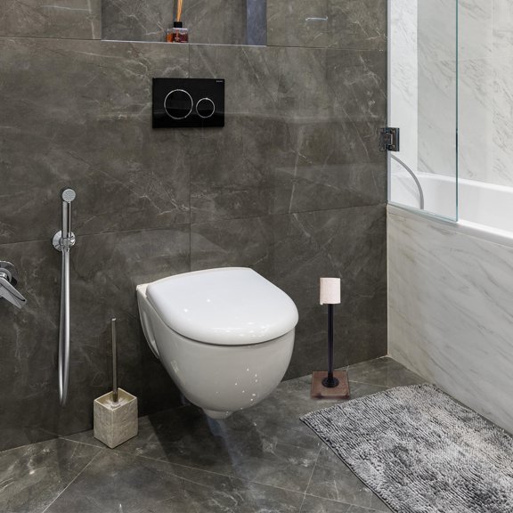 PTOOTP 1Pc Home Tissue Holder Iron Roll Paper Rack with Easy Assembly Black