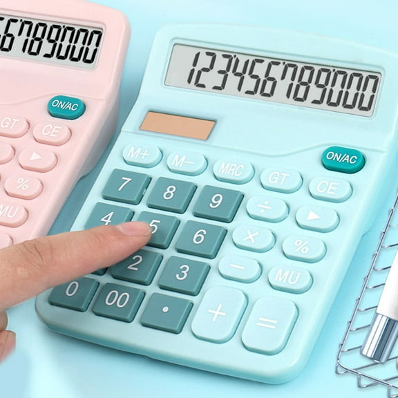 FELTECHELECTR Calculators Desktop 12- Display Sky-Blue 1Pcs 5.7X4.7X1In Abs