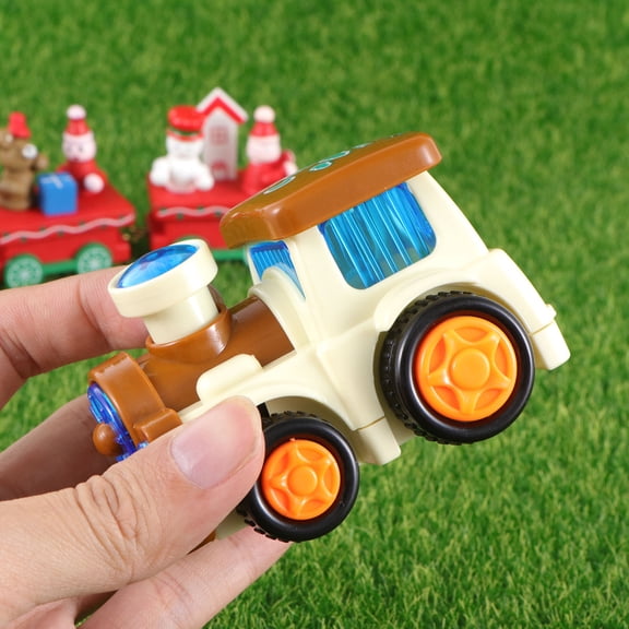 MLINS 1pc Cartoon Train Plastic Inertia Car Toys Creative Friction Toys Models for Children Kids (Random Color)