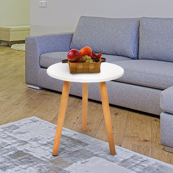 YUYUETIME 1Pc White Nordic Style Table Small Round Tea Table for Home Balcony and Office