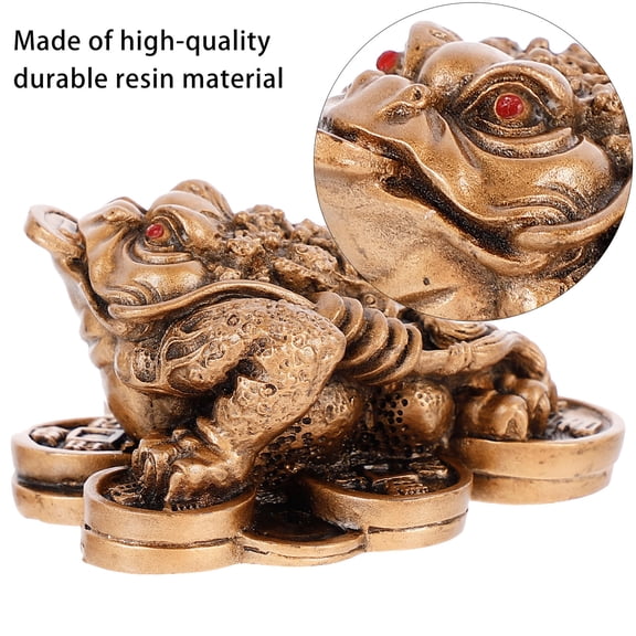 MLINS 1pc Feng Shui Chinese Toad Adornment Resin Toad Decor Resin Toad Statue