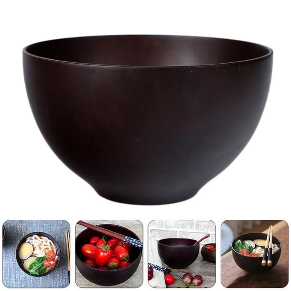 AURARMLET Coffee Colored Wood Bowl for Serving 1Set 4.56X4.56X2.67in