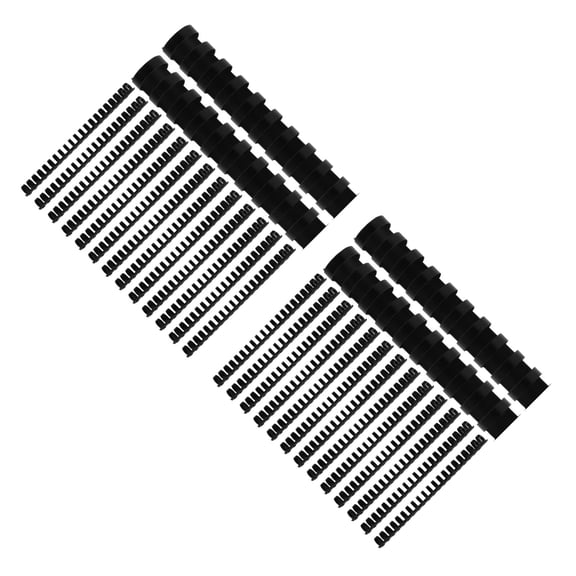 MLINS 2 Boxes of 50pcs Ring Sticks with 21 Rings Plastic Comb Bindings Loose-leaf Book Text Binding(22mm Black)