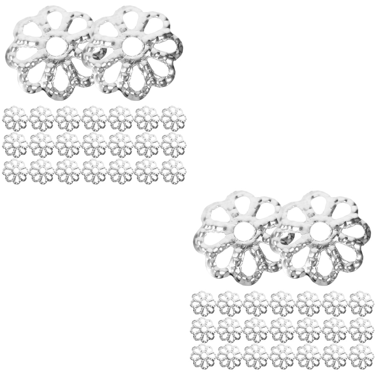 MLINS  2 PCS Covers DIY Hollow Tori Jewelry Making Metal Flower Cap Pearl Shaped Beads