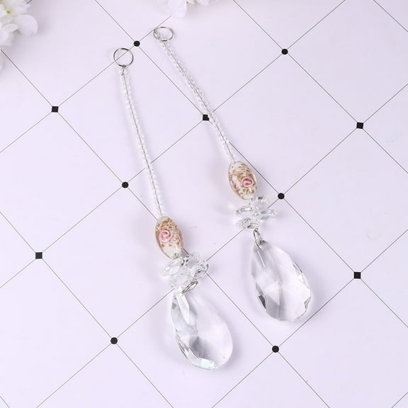 MLINS  2 PCS Crystal Lighting Pendant Path Prism Hangings Decorations Chandelier
