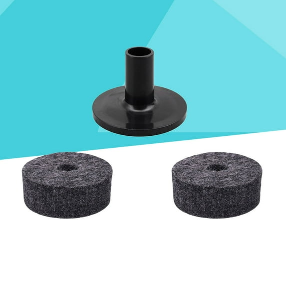 DINHEAROM Drum Mute Drum Dampener Felt Washers Black 2Pcs With 1Pc Cymbal Sleeve