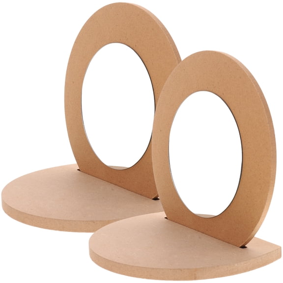 MLINS 2 PCS Stereo Mirror Desk Decor Vanity Tables Makeup Child Brown