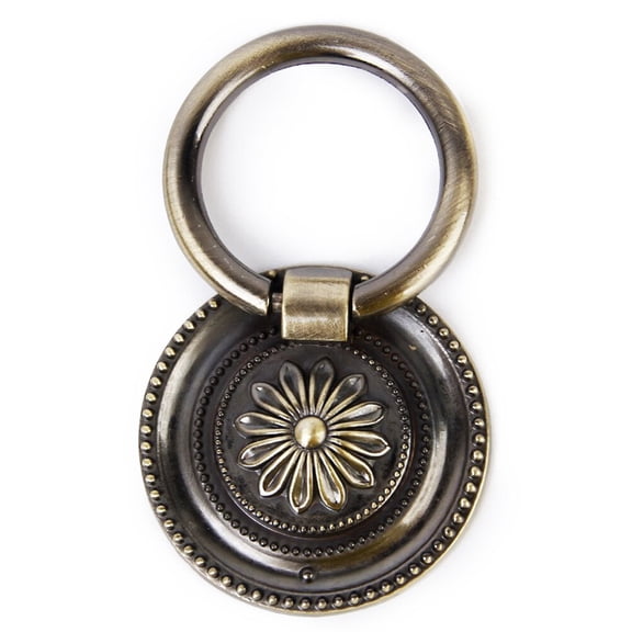 MLINS 2 Pair of Kitchen Cabinet Drawer Pull Ring Handle Knob (Antique Brass)