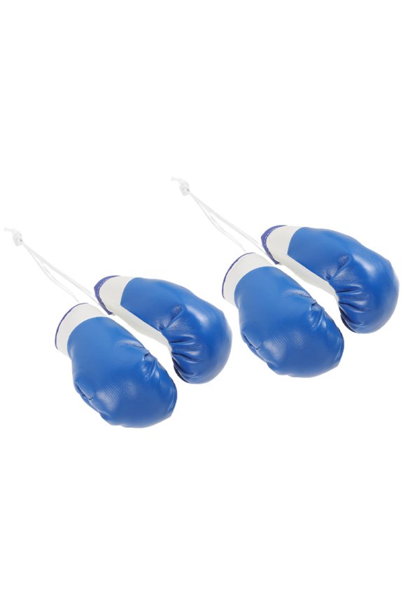 Boxing Gloves Keychain Set, 2 Pairs PVC Miniature Sports Decor Accessories