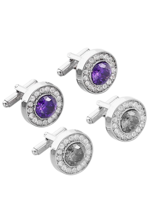 2 Pairs Tuxedo Mens Cufflink Round Suit Button Clothes Jewelry Accessory