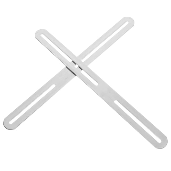 YUYUETIME 2Pcs Plated Silver Stainless Steel Slideable Repair Plates with Slotted Holes for Furniture