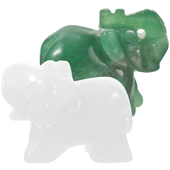 MLINS 2 Pcs Animals Elephant Decorative Ornaments Symbolic Decor 4X2.5X2CM