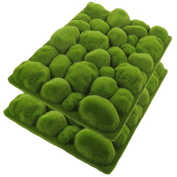 DINHEAROM 2Pcs Simulation Moss Wall Green Decorative Board for Rustic Modern Nordic Style Home