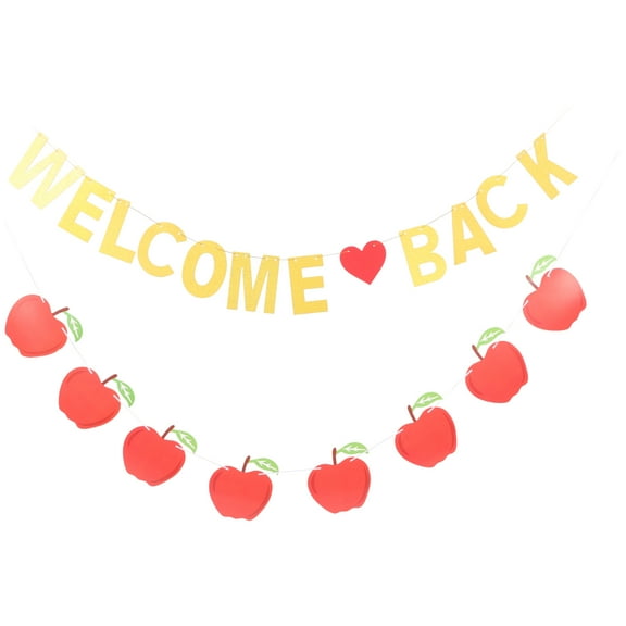 MLINS  2 Pcs Back-to-school Banner Pushrod Land Happy Birthday Decorations Radio Home Work Office Golden