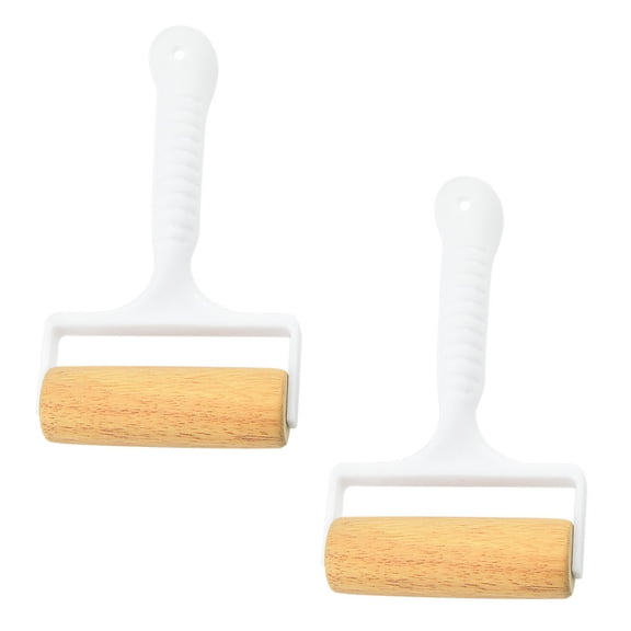 MLINS  2 Pcs Baking Rolling Pin Poles Woodenware Patty Maker White