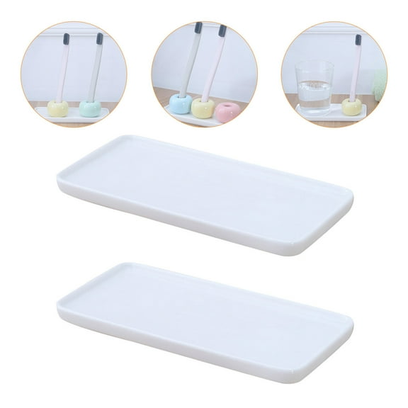 MLINS  2 Pcs Bathroom Vanity Washing Table Storage Tray Plate Hotel
