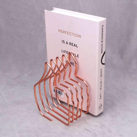 MLINS  2 Pcs Book Holders Bookend Desktop Shelf Bookends Rose Gold