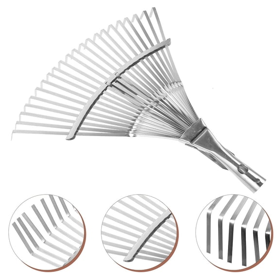 MLINS 2 Pcs Bush and Large Garden Rake Bridegroom 42.00X41.00X6.50CM Silver