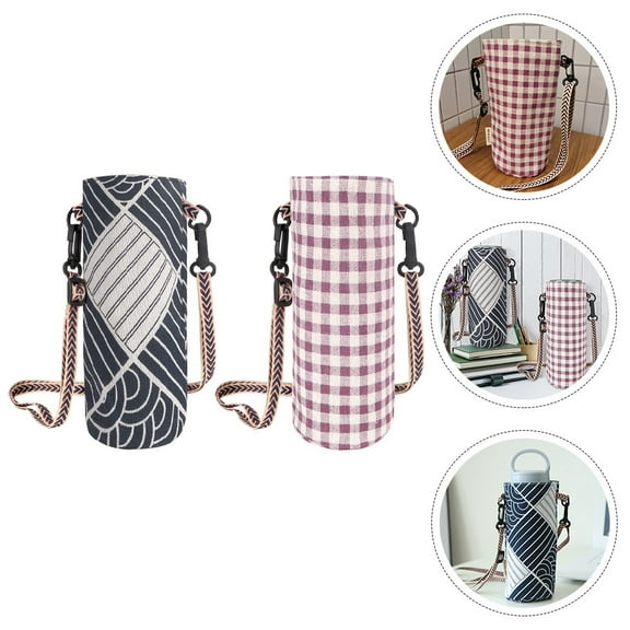 MLINS  2 Pcs Carrier Sling Water Bottle Shoulder Bag Portable Travel