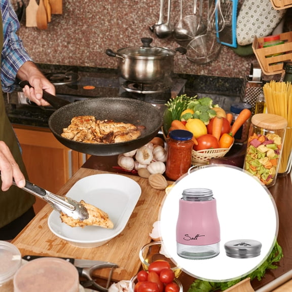 MLINS 2 Pcs Clear Castor Camping Seasoning Container Refillable Shaker