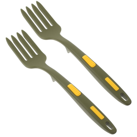 DINHEAROM Convenient Silicone Forks for Dining Outdoor Activities 2Pcs 11.6x2x0.9In
