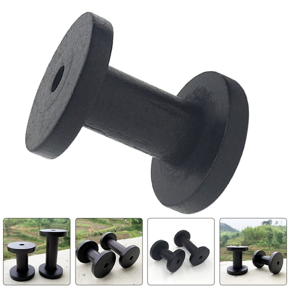 MLINS 2 Pcs Embroidery Thread Solid Wood Spool 6.00X5.00X5.00CM Black